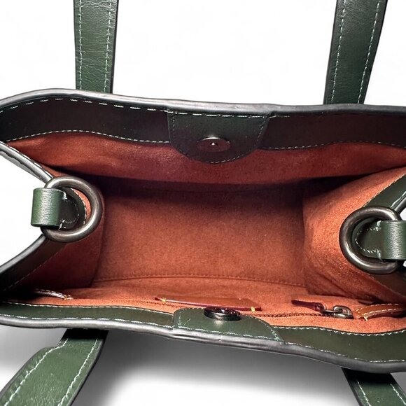 COACH Field Tote 22 with Horse and Carriage Shoulder/Crossbody Bag, Green, NWOT - Picture 6 of 13